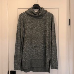 Gap space-dye cowl neck sweater in grey-green